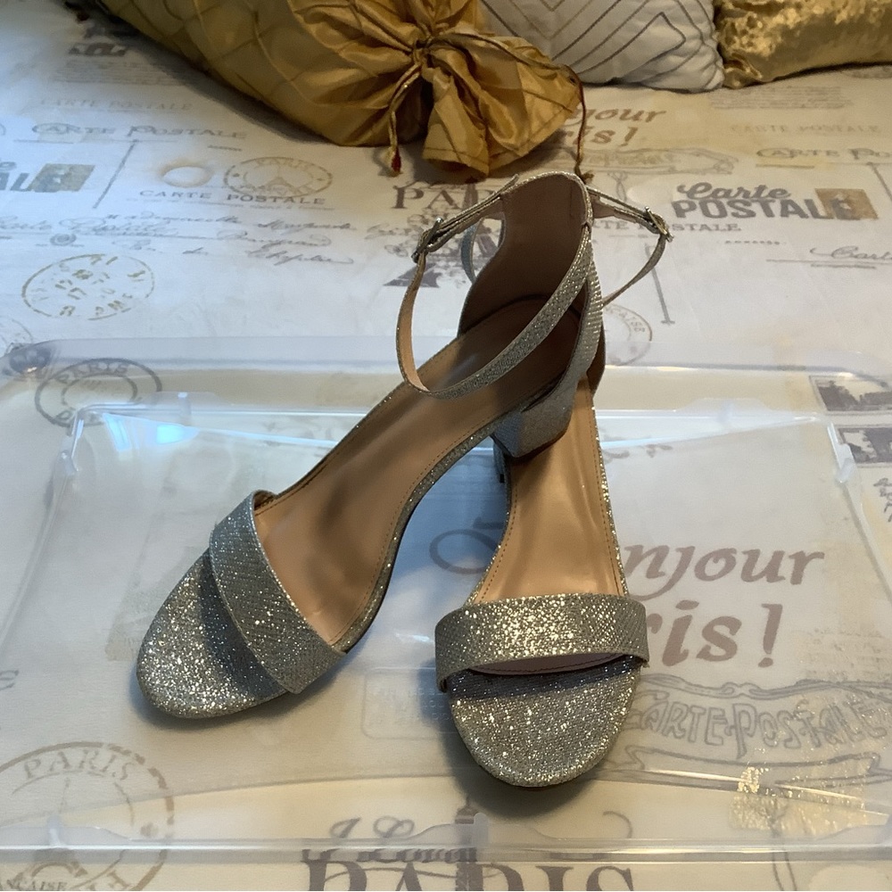 Lov Mark glitter silver sandals